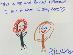 Child's Drawing of Girl and Ronald McDonald