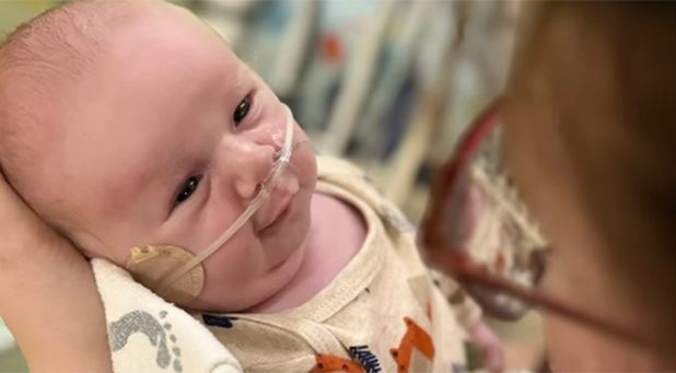 Nikolai gazing at mom