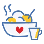 illustrated icon of a warm meal
